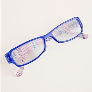 Chico’s blue striped temple reading glasses